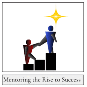 Th mentor helping a student climb the steps of sucess