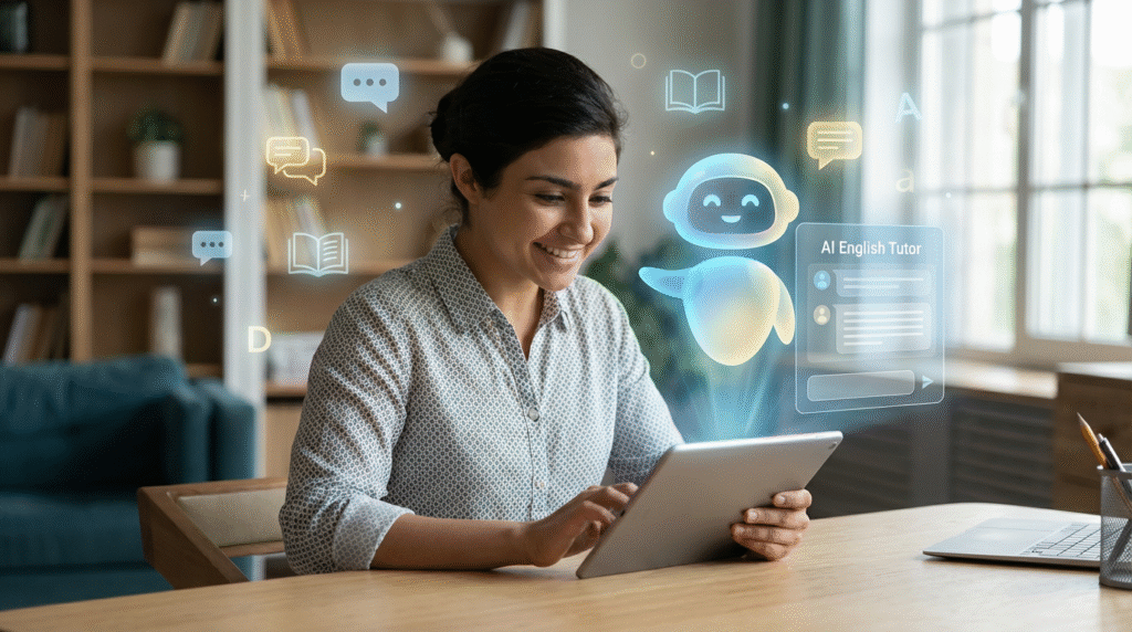 A girl sitting with a tablet in her hand